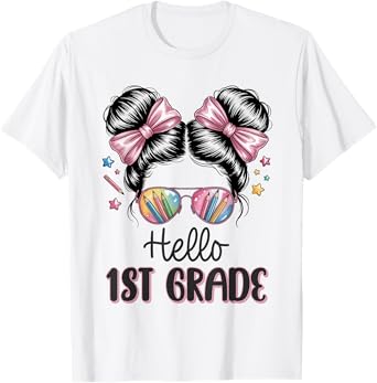 First Day Of First Grade Hello 1st Grade For Girls T-Shirt
