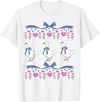 Mama Goose With Baby Geese Vintage Goose Lover T-Shirt