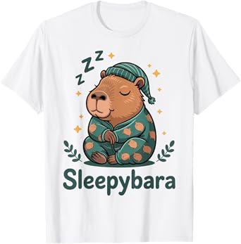 Sleepybara Nightgown Funny Capybara Cute Rodent Sleep Pajama T-Shirt