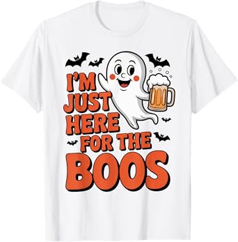 Iโm Just Here for The Boos Funny Ghost Halloween T-Shirt