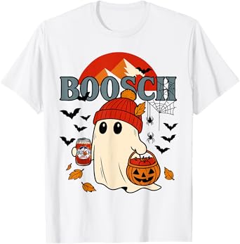 Funny Boo Ghost Halloween Beer Drinking Spooky Season Party T-Shirt