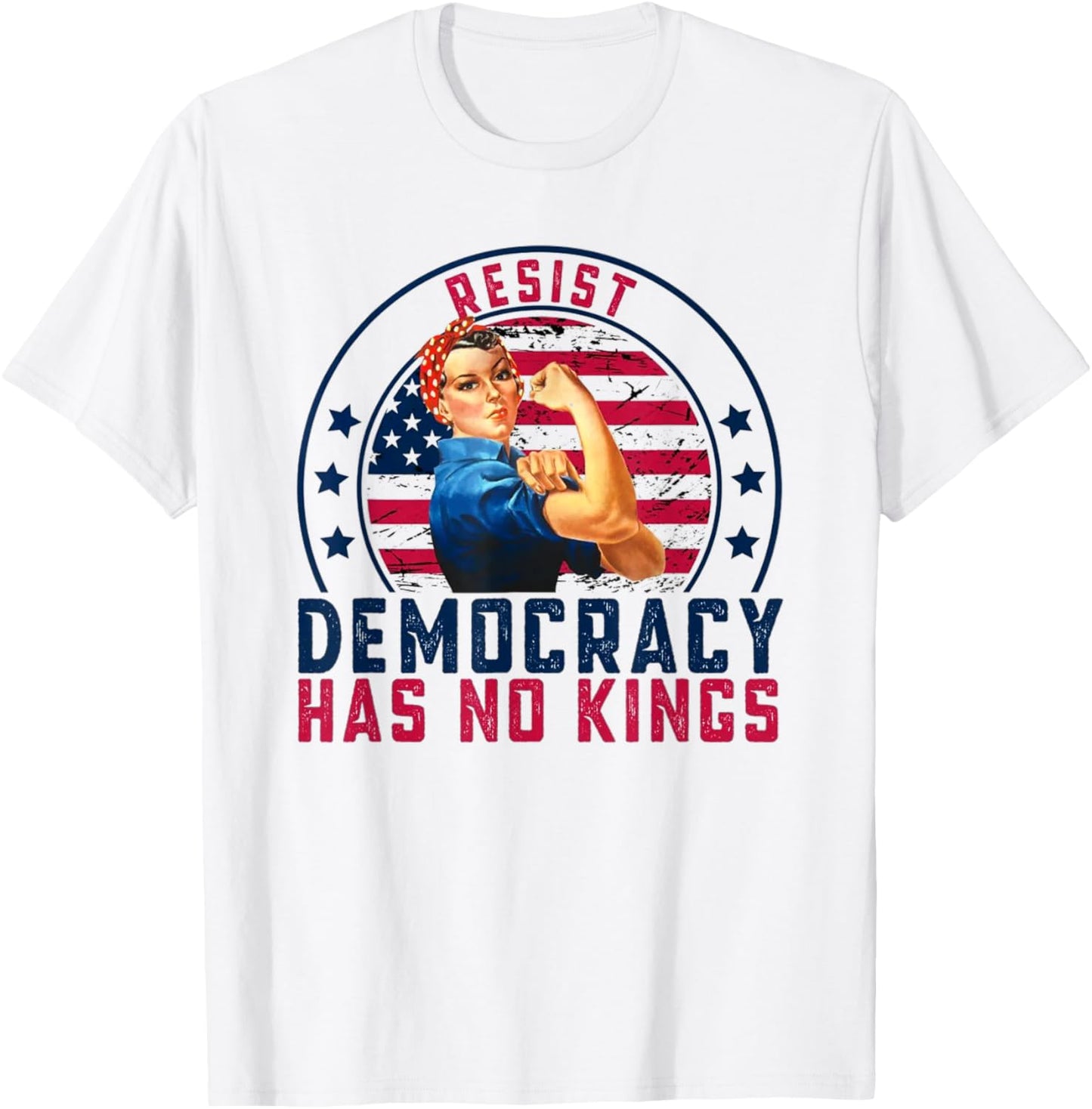 Resist Democracy Has No Kings Vintage Patriotic Political T-Shirt