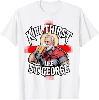 St George Drinking Beer Proud English Patriot T-Shirt
