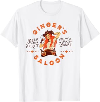Gingers Saloon Vintage Whiskey Redhead Dive Bar Artist Gift T-Shirt