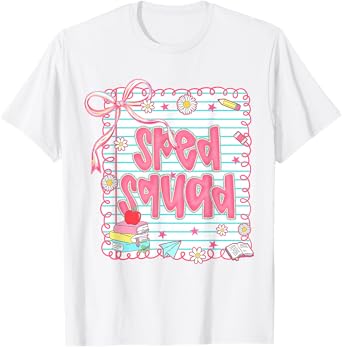 SPED Squad Teacher Back To School Coquette First Day School T-Shirt
