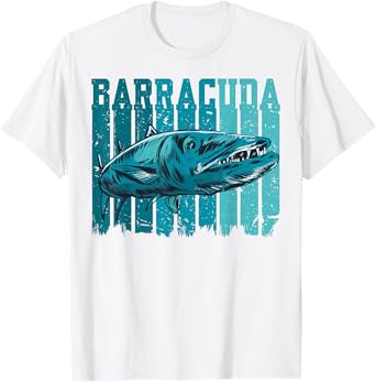 Great Barracuda Cuda Fishing Wildlife Saltwater Fish Art T-Shirt