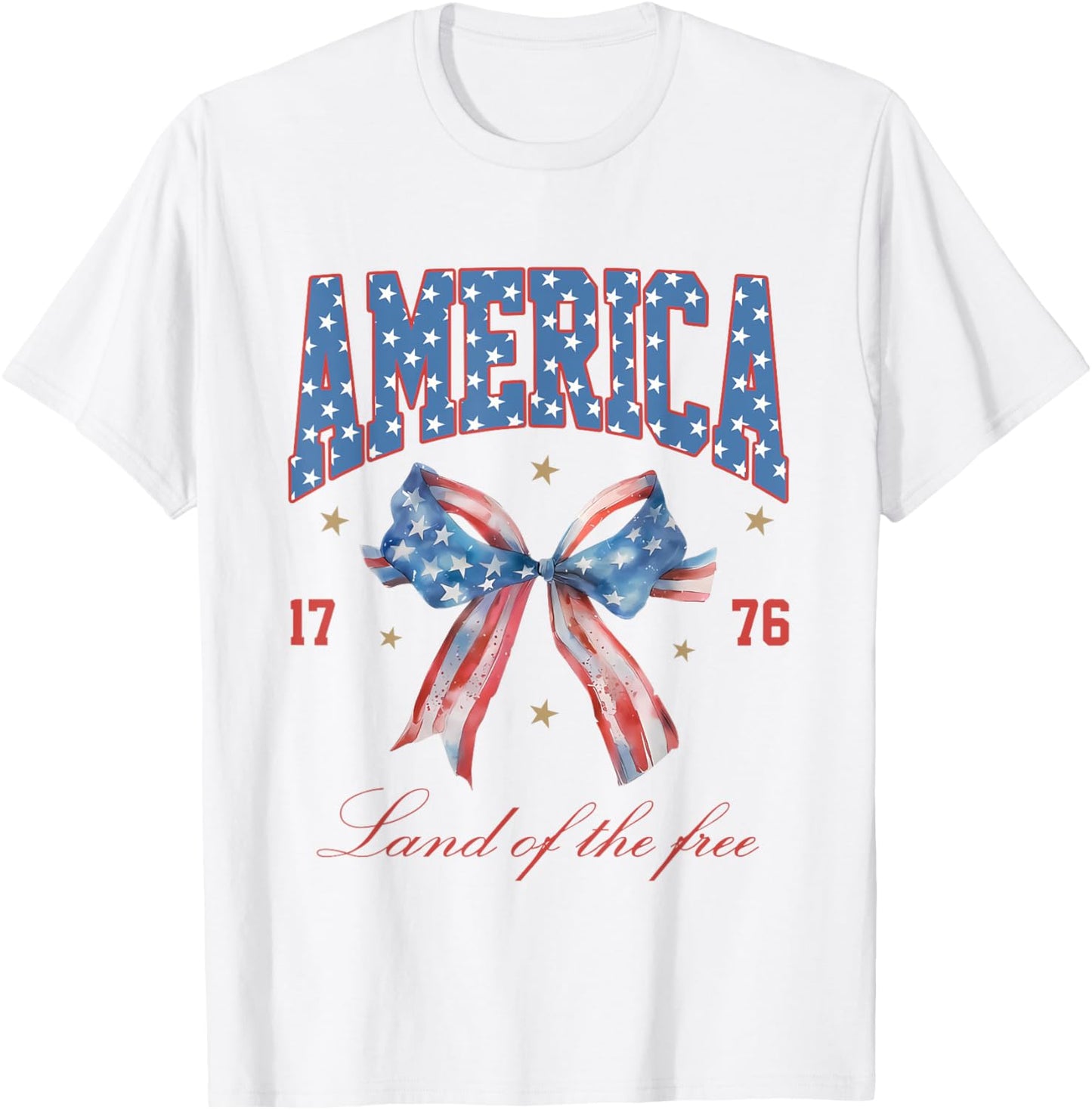 4th Of July America Coquette Bow Independence Day Patriotic T-Shirt