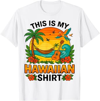 Tropical Luau Costume Party Hawaii This Is My Hawaiian T-Shirt