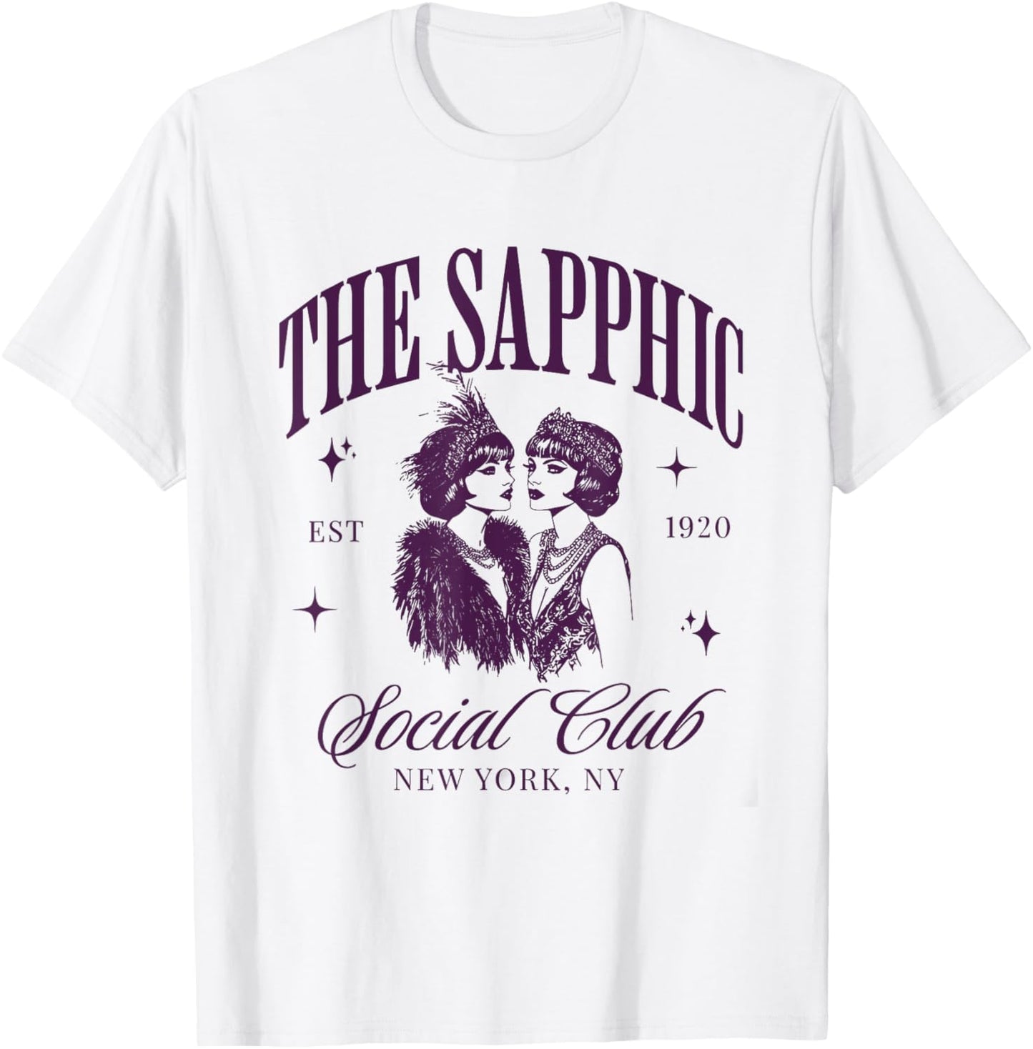 Subtle Lesbian Pride Sapphic Social Club WLW Femme Bisexual T-Shirt
