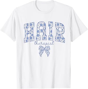 Hair Therapist Coquette Bow Cosmetology School Graduation T-Shirt