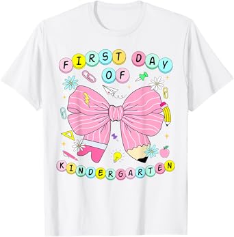First Day Of Kindergarten Girls Coquette Back To School Kids T-Shirt