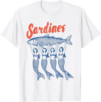 Sardine Graphic Tee Mermaid Sardine Amalfi Aesthetic Y2K T-Shirt