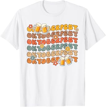 Retro Floral Funny Oktoberfest German Beer Festival Men T-Shirt