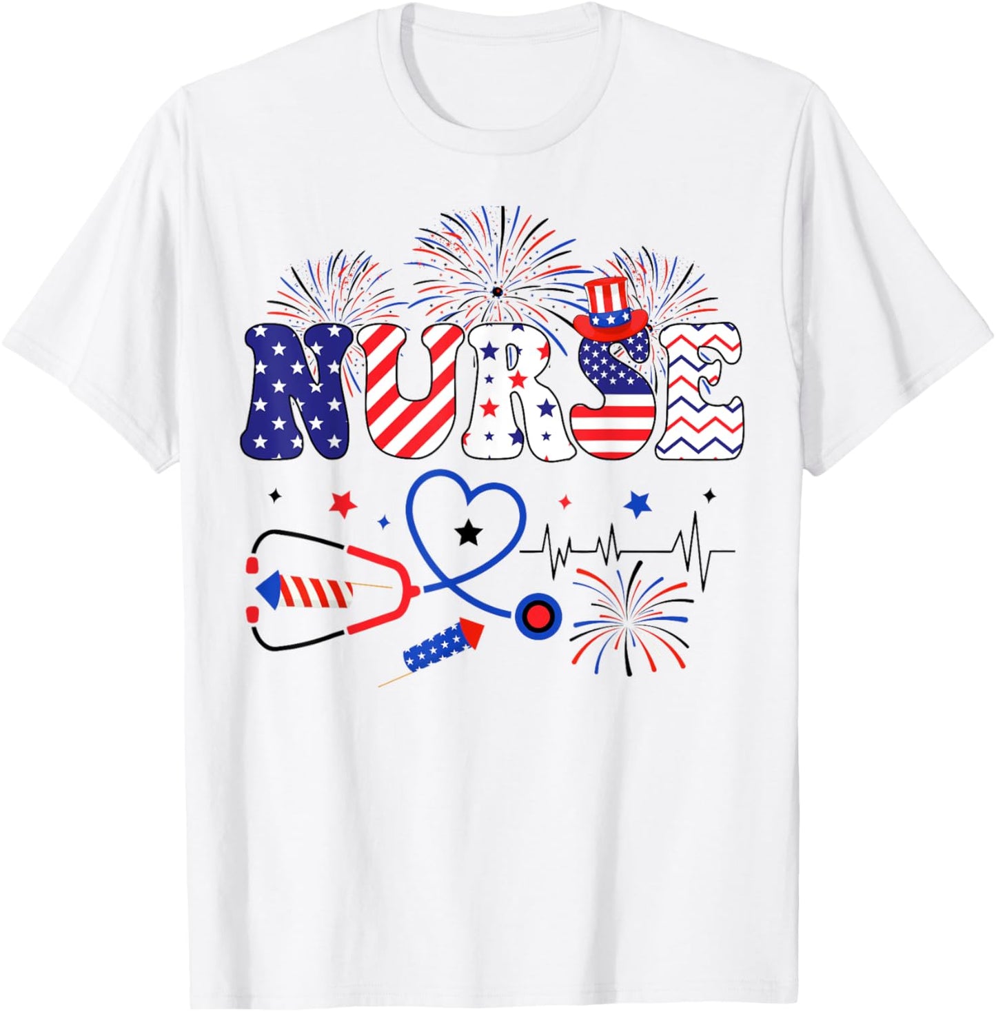 Patriotic Nurse Independence Day American Nurse 4th Of July T-shirt