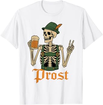 Oktoberfest Skeleton Prost German Beer Festival Men Women T-Shirt