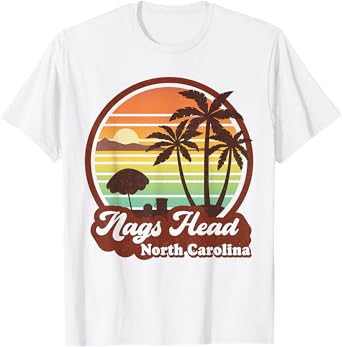 Vintage Nags Head North Carolina NC Retro 70s Beach Souvenir T-Shirt