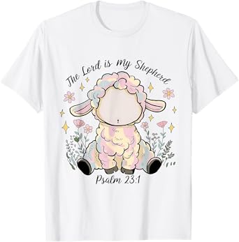 The Lord Is My Shepherd Psalm 23:1 Jesus Christian God Sheep T-Shirt
