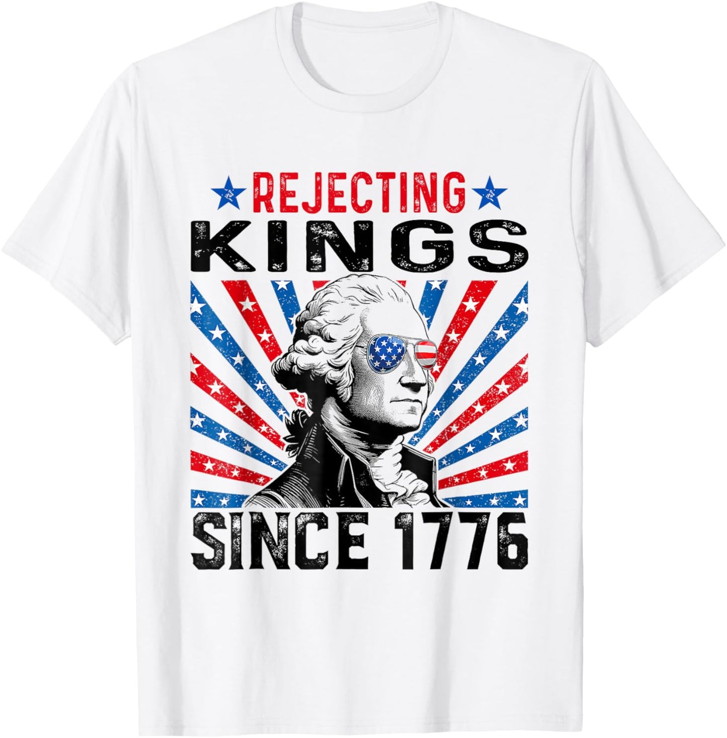 Rejecting Kings Since 1776 Distressed USA Flag Vintage T-Shirt