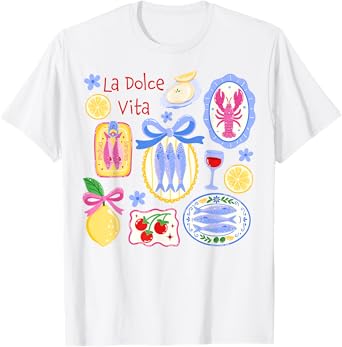 La Dolce Vita Summer Sardine Amalfi Coast Italy Italian T-Shirt