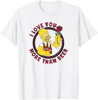The Simpsons Valentine's Day Homer I Love You More Than Beer T-Shirt