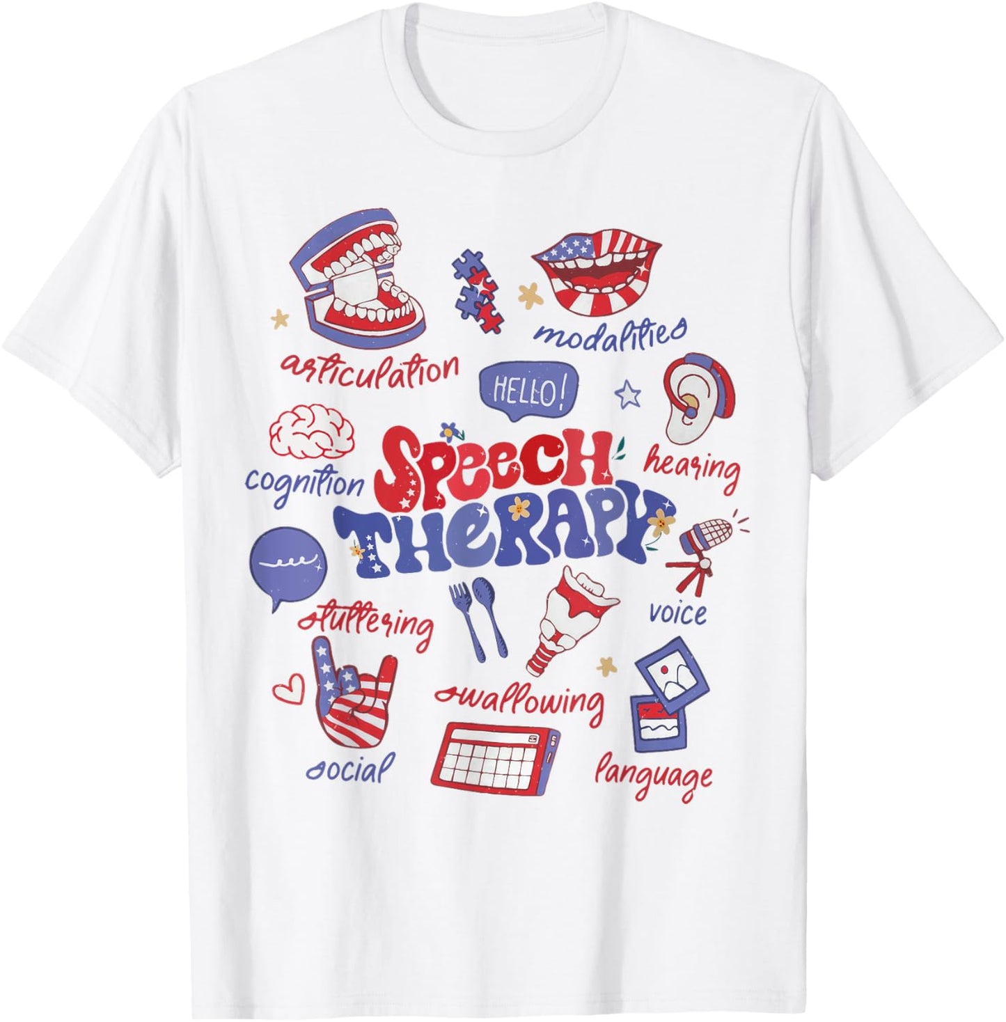 Speech Language Pathologist Patriotic SLP 4th of July T-Shirt