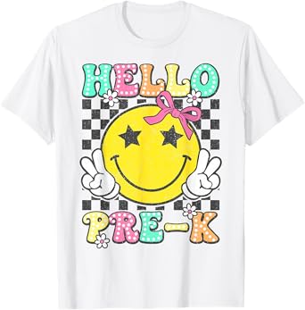 Hello Pre-K Coquette Bow Back To School Preschool Girl T-Shirt