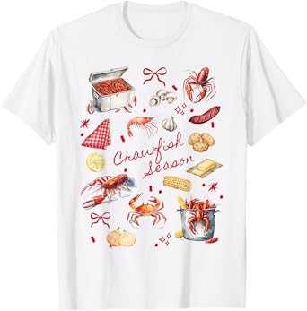 Pink Bows Cute Coquette Crawfish Boil Y2K Girly Aesthetic T-Shirt