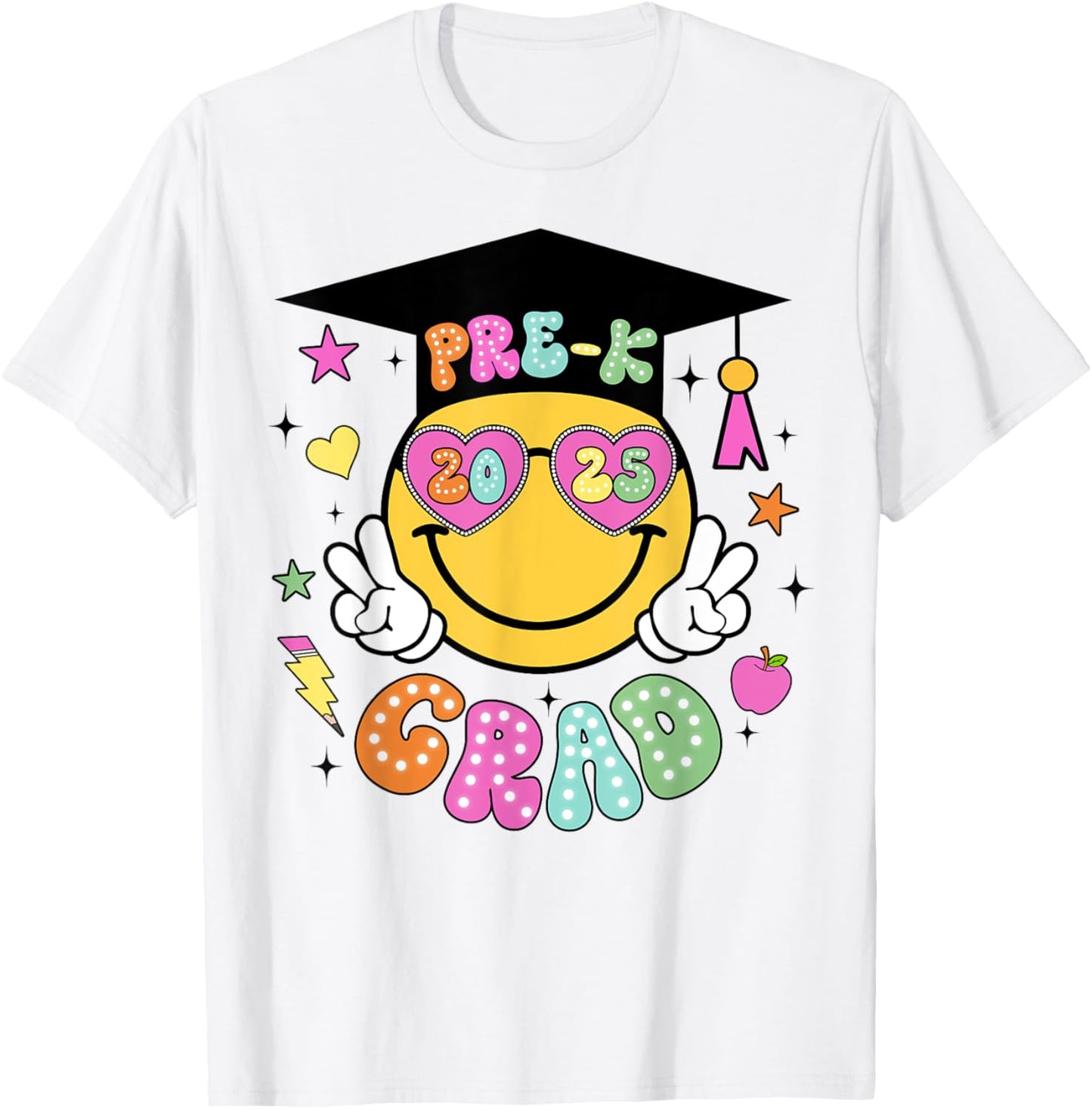 Pre-K Grad Graduation Last Day School Smile Face T-Shirt