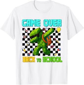 Game Over Back To School Gamer Funny Kids First Day School T-Shirt