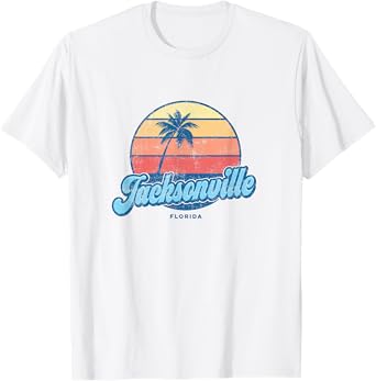 Vintage Jacksonville Florida FL Classic 70s Retro Surfer T-Shirt
