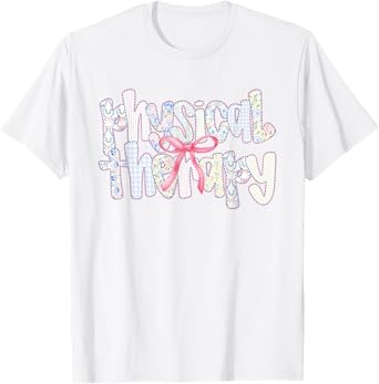 Women Pediatric Physical Therapy Coquette PT Back To School T-Shirt