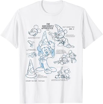 Disney Ink and Paint Sorcerer Mickey Mouse Model Sheet 1940 T-Shirt