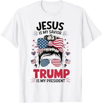 Girl Jesus My Savior Trump President Christian Women Youth T-Shirt