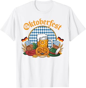 Oktoberfest Pretzel Beer Hat Sausage German Festival Fun T-Shirt