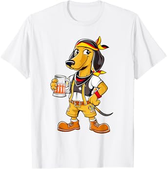 Dachshund German Clothing Oktoberfest Lederhosen Men's Cheers T-Shirt