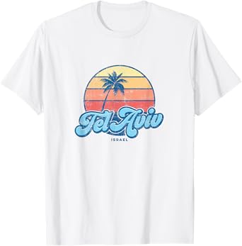 Vintage Tel Aviv Israel Classic 70s Retro Surfer T-Shirt