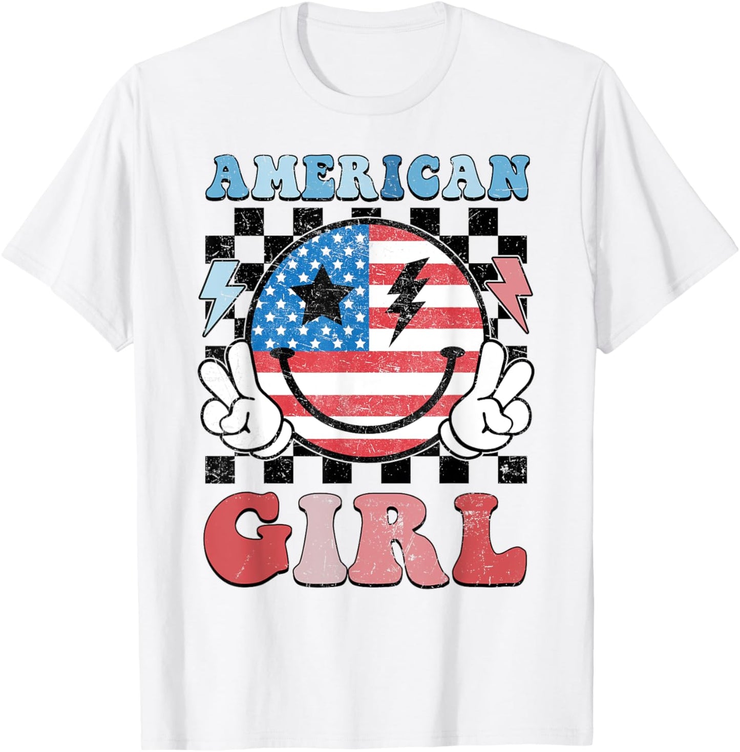 American Girl Toddler Teens Kids 4th of July Patriotic T-Shirt