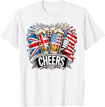 Cheers British American Flag United Kingdom America Citizen T-Shirt