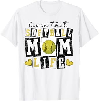 Loving That Softball Mom Life Mother Mama Girl Women T-Shirt