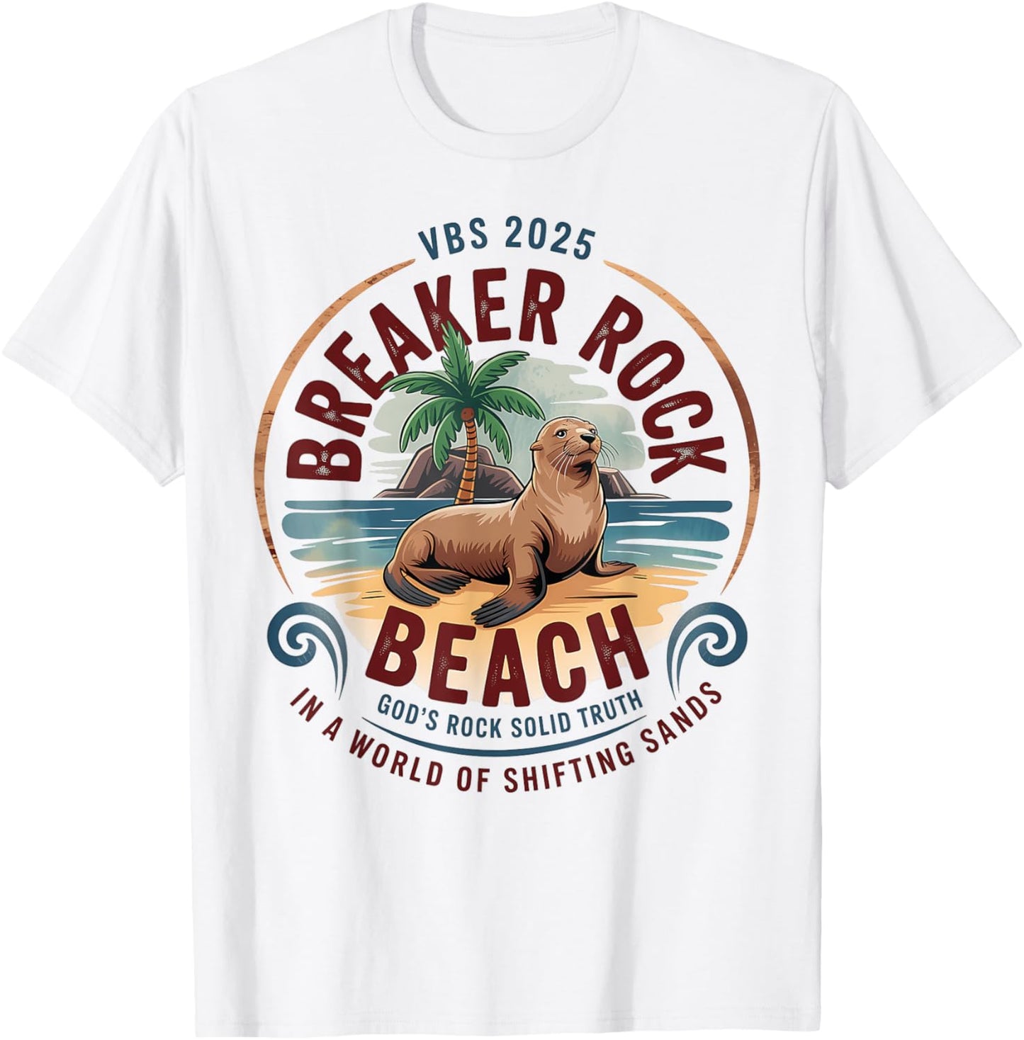 Breaker Rock Beach Christian God's Rock-Solid Truth VBS 2025 T-Shirt