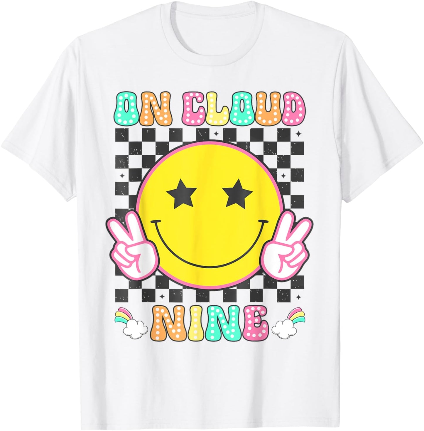 9th Birthday Shirt Girl On Cloud Nine 9 Year Old T-Shirt