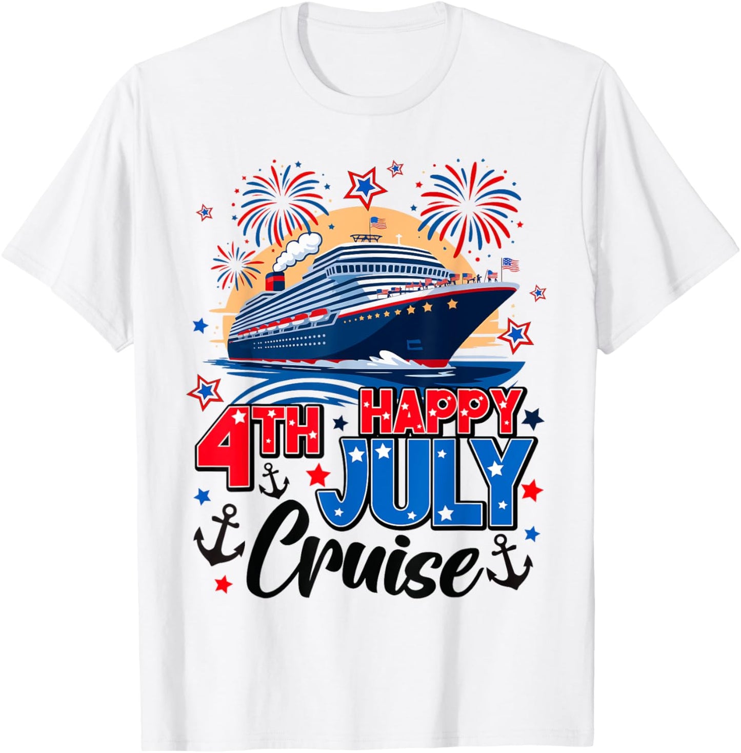 Happy 4th of July Cruise Patriotic Family Matching Cruise T-Shirt