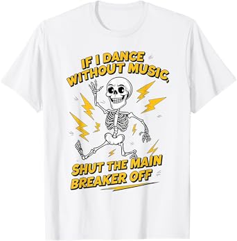 Funny Electrician Skeleton Lightning Electrician, Electrical T-Shirt