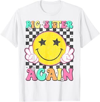 Big Sister Again Groovy Big Sister Girls Toddlers T-Shirt