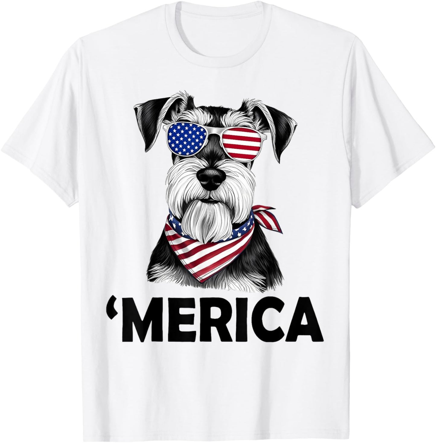 Miniature Schnauzer 4th Of July ‘merica Patriotic T-shirt