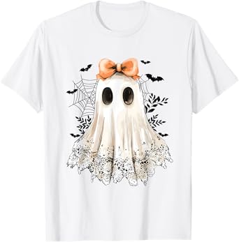 Coquette Lace Ghost Boo In Boojee Halloween Spooky Season T-Shirt