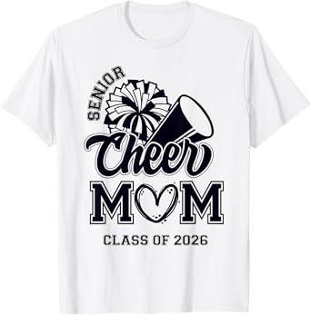 Senior Cheerleader Mom Cheer Class Of 2026 Graduation Women T-Shirt