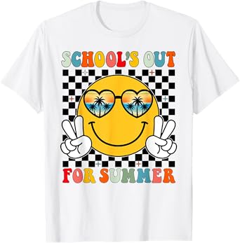 Retro End Of School Year Teacher Kids Schools Out For Summer T-Shirt