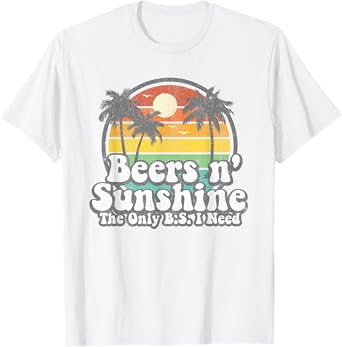 The Only BS I Need Is Beers and Sunshine Retro Beach Gift T-Shirt