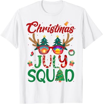 Christmas In July Squad Funny Summer Xmas Men Women Kids T-Shirt
